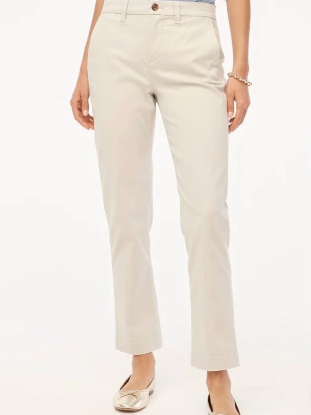 J. Crew High-Rise Girlfriend Chino in Stone NWT